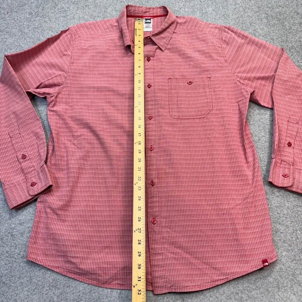 The North Face Men's XL Button Down Shirt Red Plaid Long‎ Sleeve Casual Outdoor